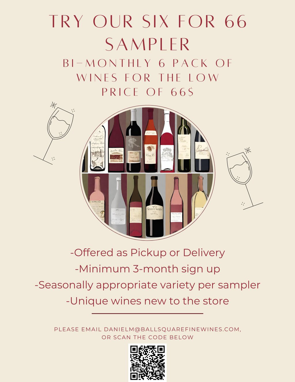 6 for 66 Wine Club Ball Square Fine Wines, Somerville, MA